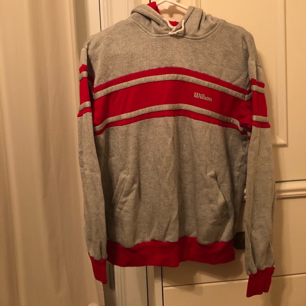 Vintage Wilson Tennis Hoodie Red Ringer Sweatshirt